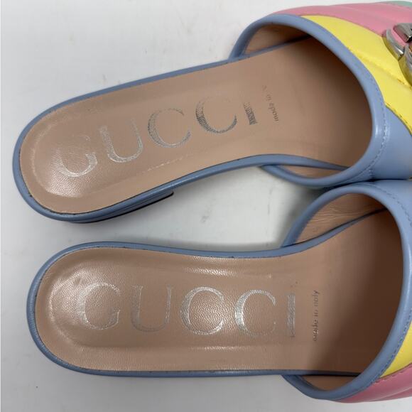 Gucci Jolie GG Marmont Quilted Leather Pastel Flat Slide Sandals - Picture 11 of 12